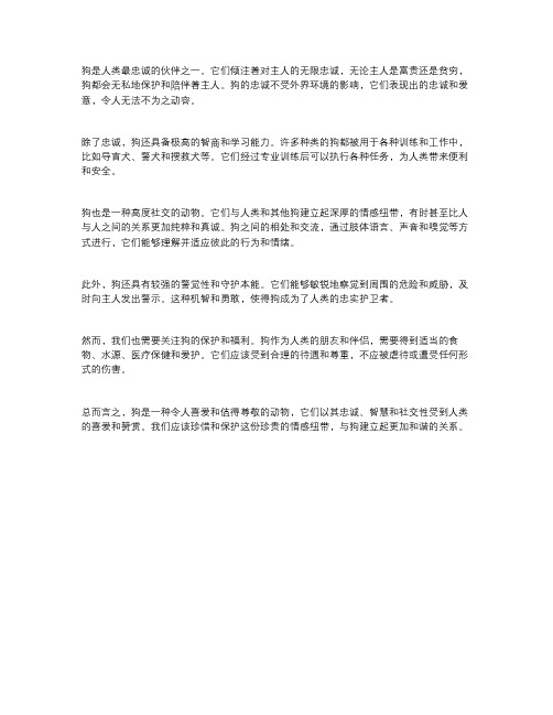 狗450字说明文