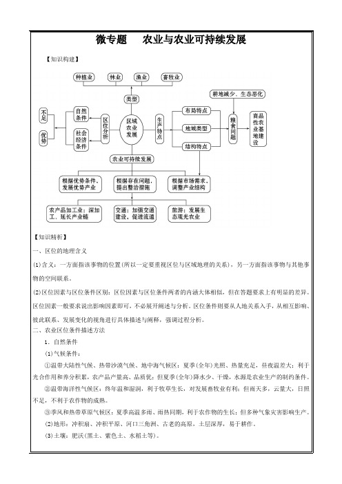 农业与农业可持续发展-2019二轮地理微专题要素探究---精校解析Word版