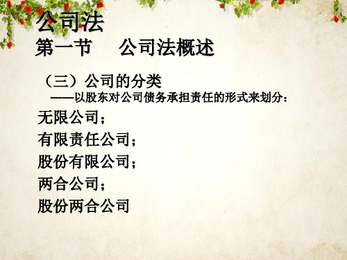 经济法公司法概述(ppt 70页)