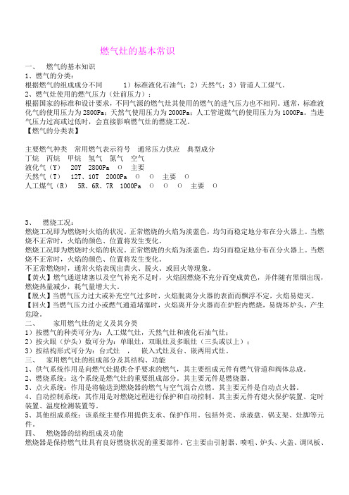 燃气灶的基本常识