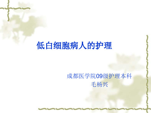 低白细胞病人的护理