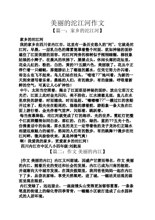 美丽作文之美丽的沱江河作文