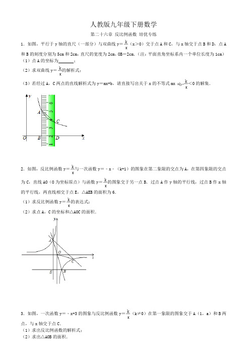 人教版九年级下册数学 第二十六章 反比例函数 培优专练D1