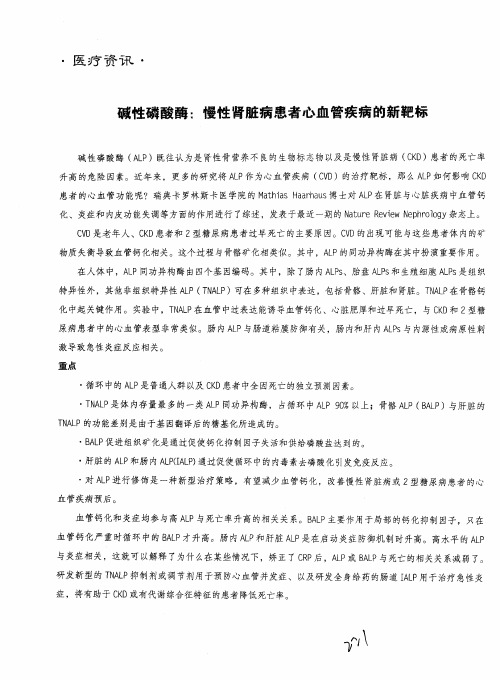 碱性磷酸酶：慢性肾脏病患者心血管疾病的新靶标