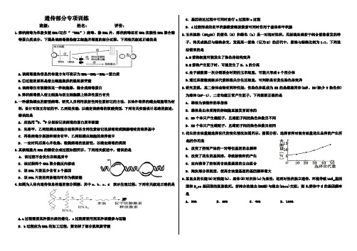 高三生物遗传部分专项训练