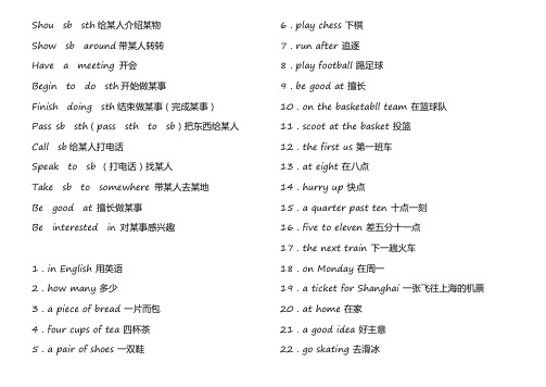 英语词组大全(已整理)