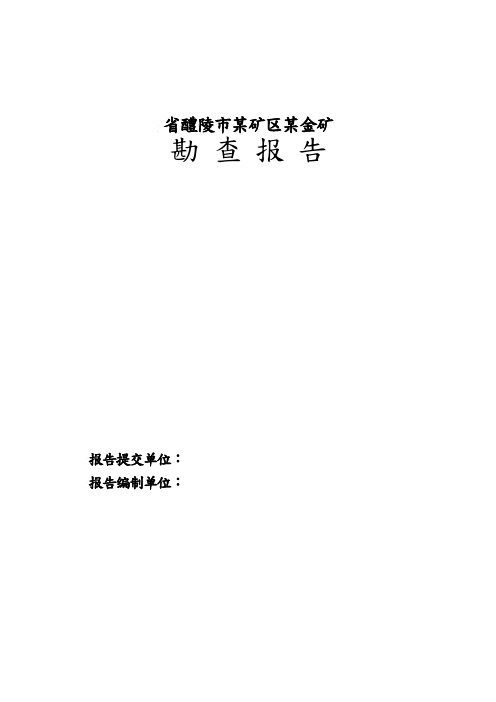 湖南某金矿普查报告