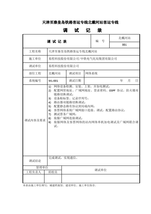 网络系统调试记录