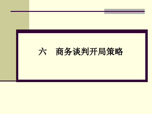 张文学：六、商务谈判技巧-商务谈判开局策略