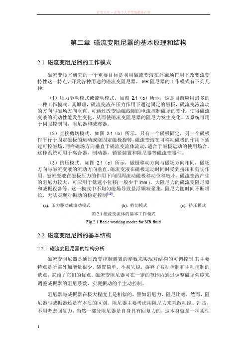 第二章磁流变阻尼器的基本原理和结构 (1)