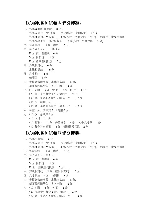 机械制图评分标准