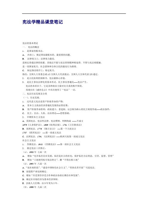 宪法学精品课堂笔记