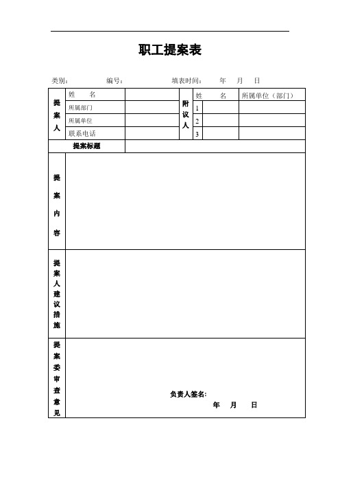 职工提案表