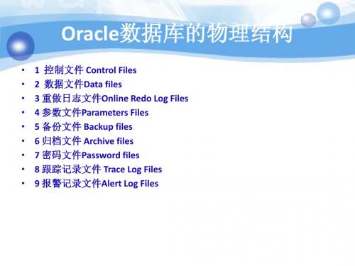 ORACLE数据库的物理组成