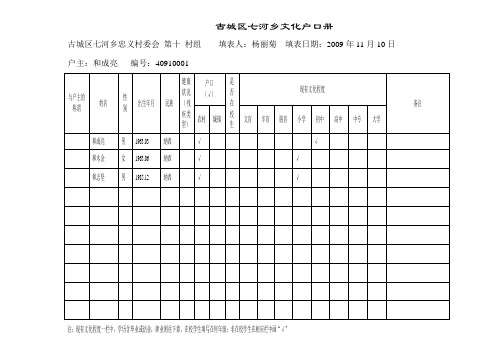 忠义十社文化户口册合本