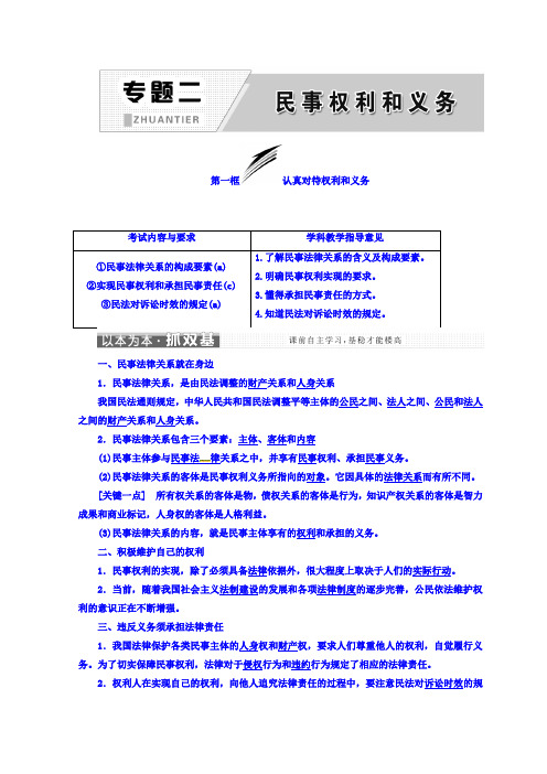 [高考政治]一轮复习人教版选修五专题二第一框 认真对待权利和义务 学案.doc