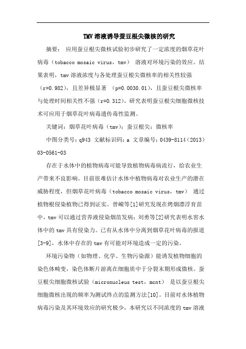 TMV溶液诱导蚕豆根尖微核的研究