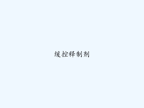 缓控释制剂 PPT