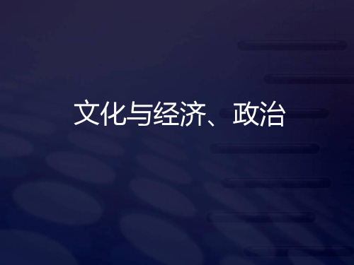 高中政治课件《文化与政治经济》