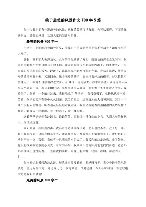 关于最美的风景作文700字5篇