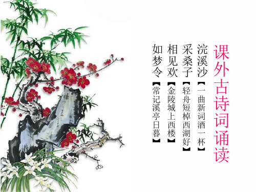 部编八年级上册课外诗词诵读《浣溪沙》《采桑子》《相见欢》《如梦令》