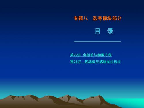 2013高考数学(文)二轮复习课件(解析版)：专题8 选考模块部分(湖南省专用)