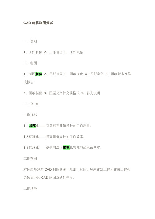 CAD建筑制图规范最新版本