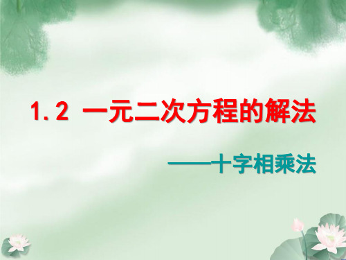 一元二次方程的解法十字相乘法