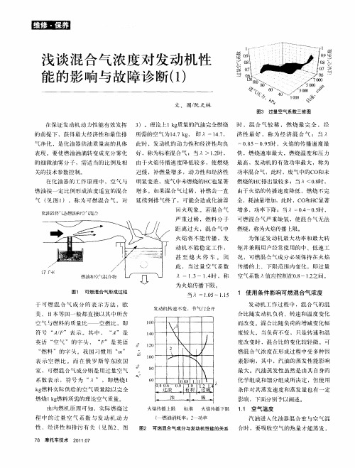 浅谈混合气浓度对发动机性能的影响与故障诊断(1)