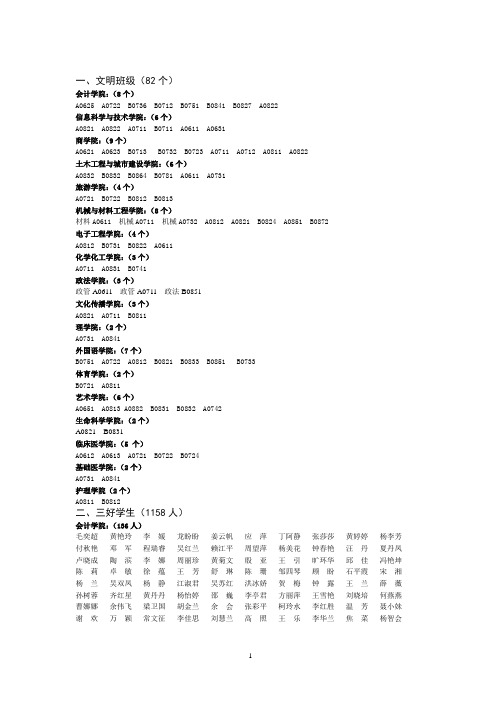 文明班级(82个)