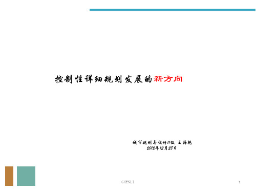 控制性详细规划发展的新方向
