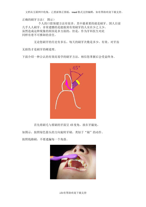 正确的刷牙方法(图示)
