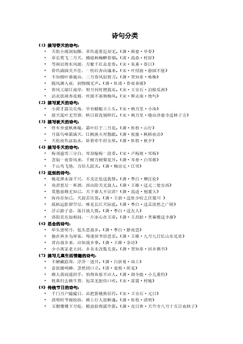 (小升初)小学六年级名句分类积累复习资料句及应用文写