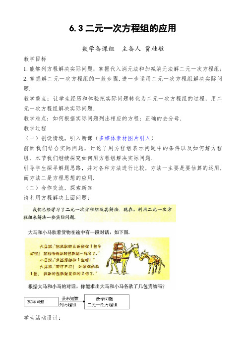 6.3二元一次方程组的应用
