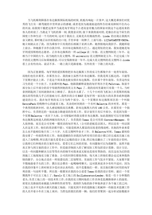 2019匈牙利实习报告——难忘的经历【精选】