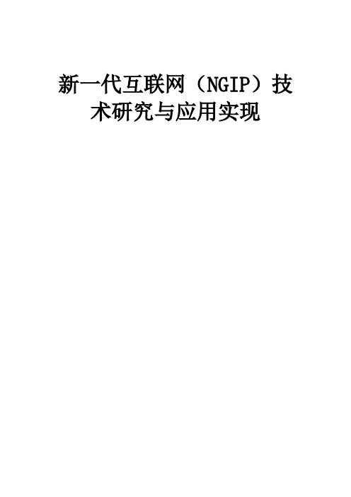 新一代互联网(NGIP)技术研究与应用实现