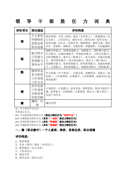 领导干部胜任力词典