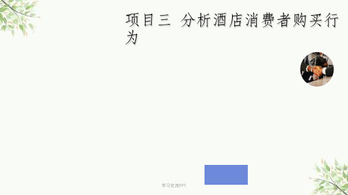酒店消费者行为分析课件