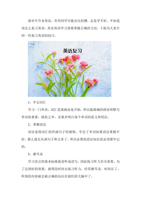 专升本英语不知道怎么复习怎么办？
