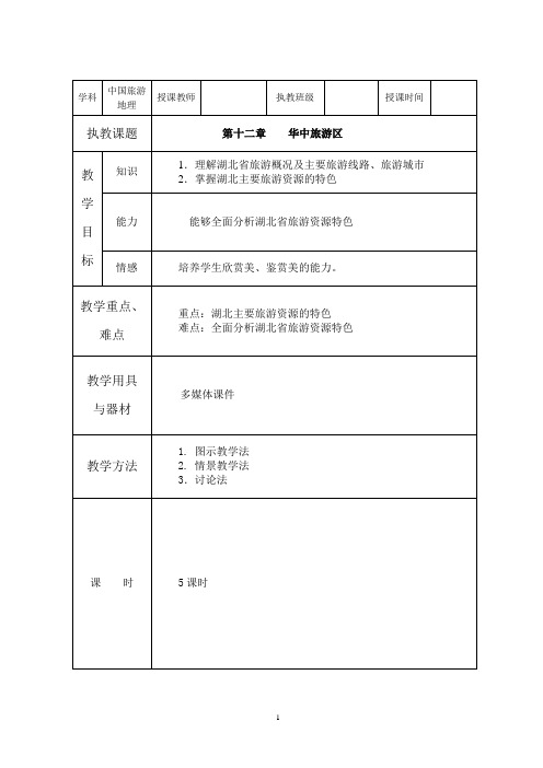 第十二章 华中旅游区(3)