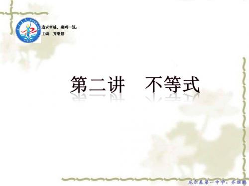 2018届高三数学二轮复习课件：第二讲 不等式