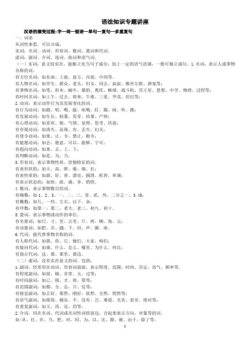 语法知识专题讲座教案