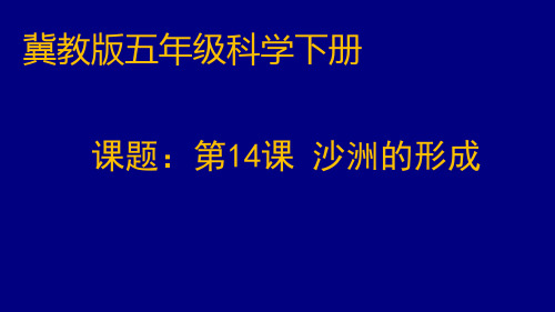五年级下册科学课件-14沙洲的形成 ｜冀教版  (共26张PPT)