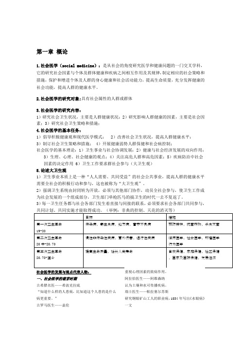 社会医学 期末复习 重点总结 完整版