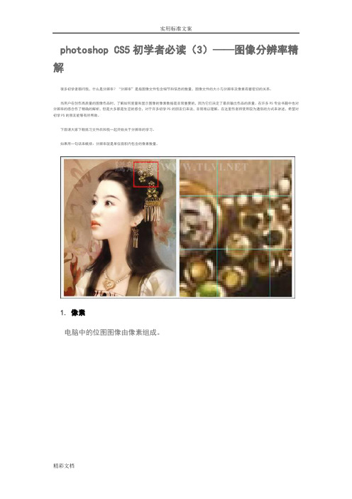 photoshopCS5初学者必读3——图像的分辨率精解