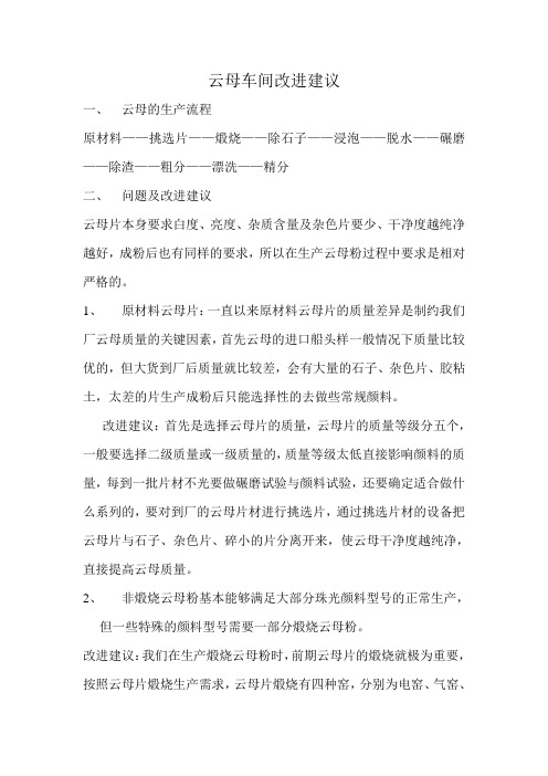 云母车间整改建议