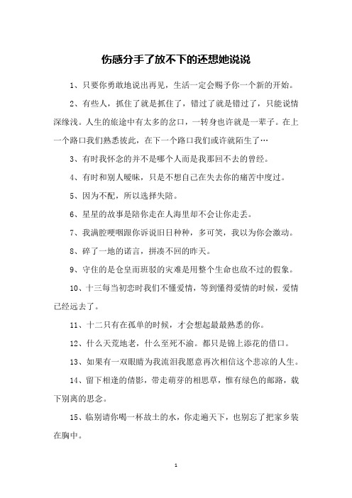 伤感分手了放不下的还想她说说