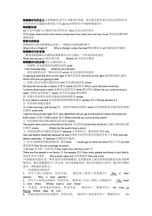 特殊疑问句