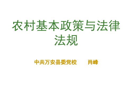 农村基本政策与法规