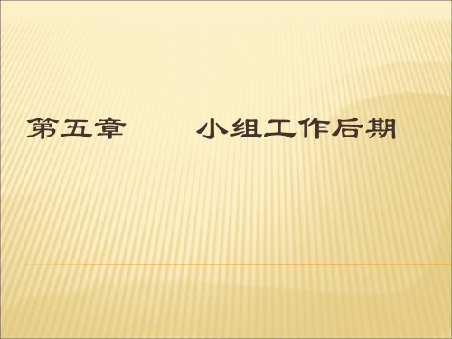 第五章 小组工作后期